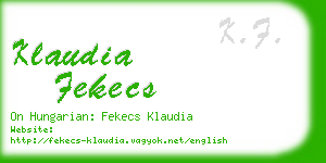 klaudia fekecs business card